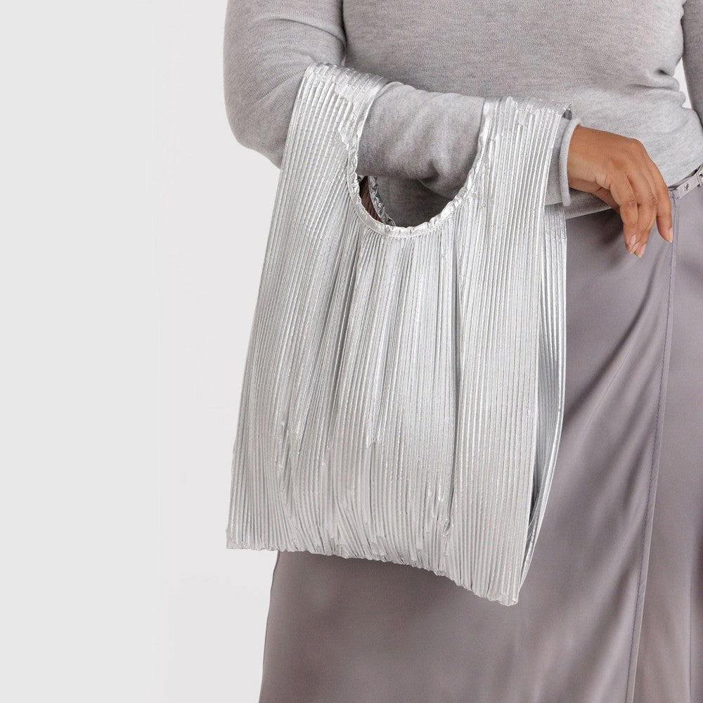 Pleated Baggu - Chrome Metallic