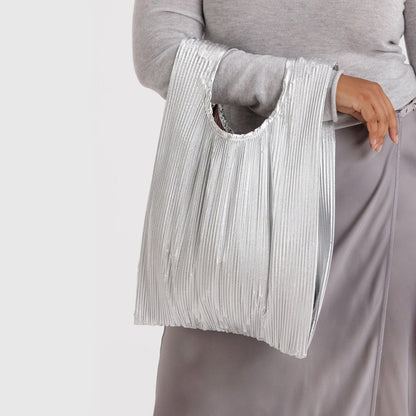 Pleated Baggu - Chrome Metallic