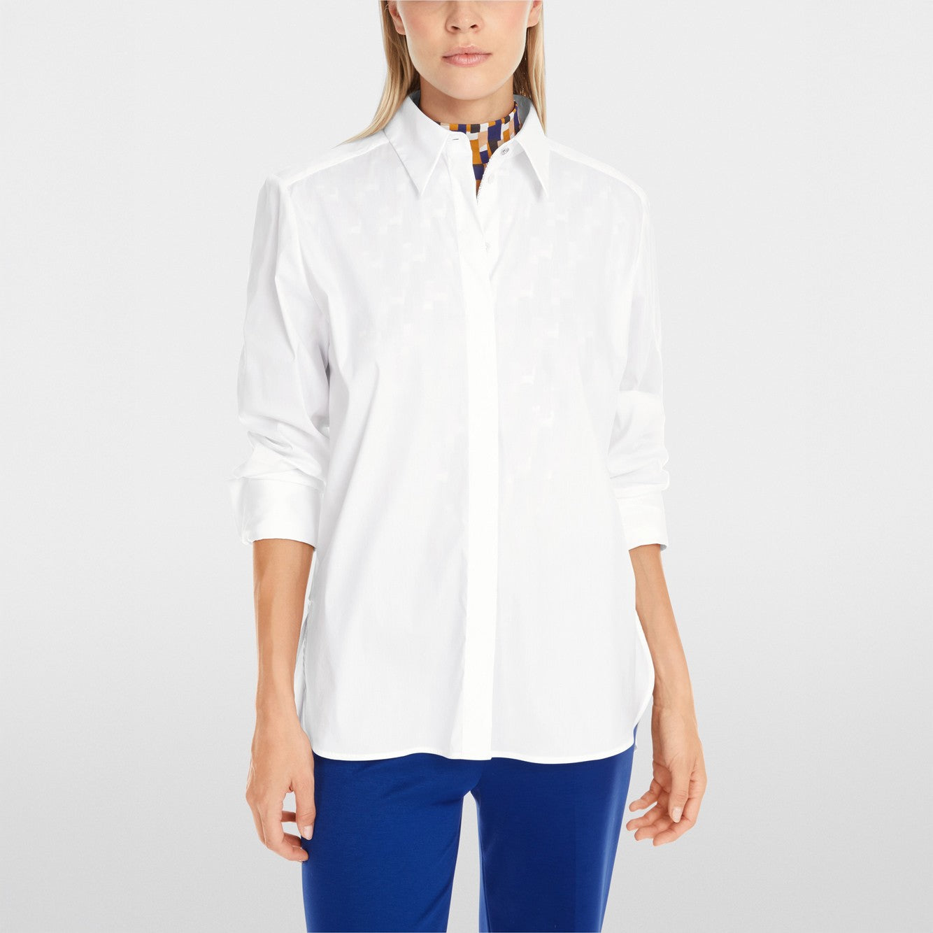 Beaded Trim Cotton Shirt - White