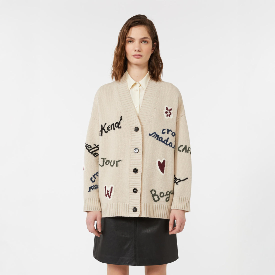 Belgio Intarsia Cardigan - Beige