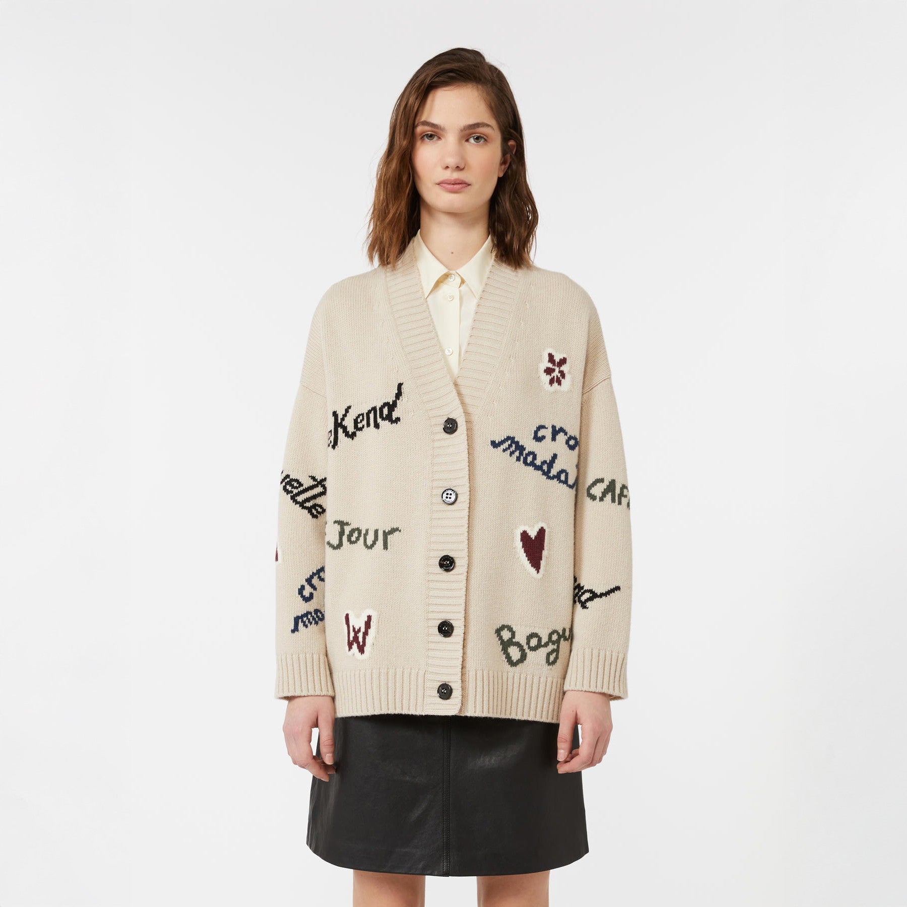 Belgio Intarsia Cardigan - Beige