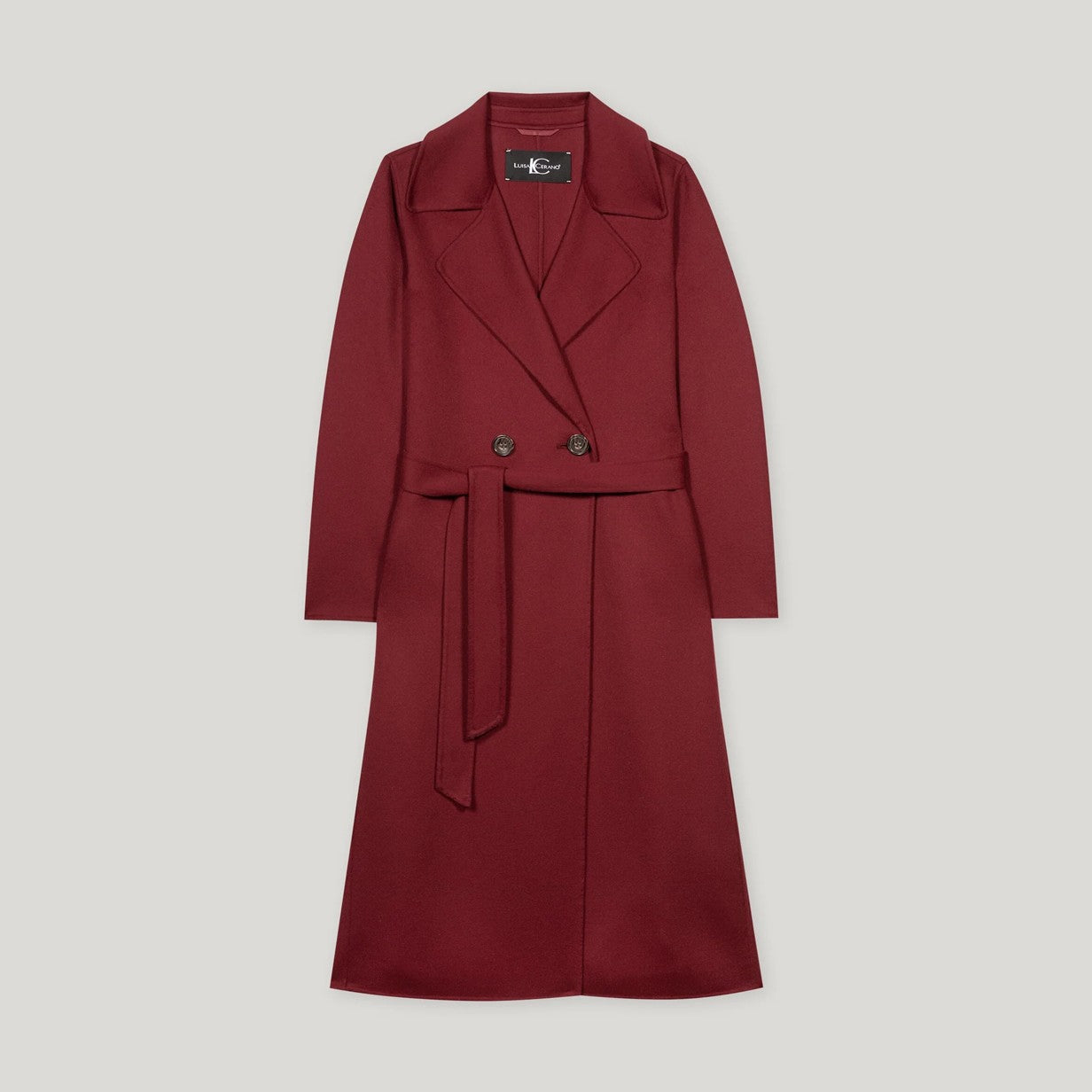Belted Coat - Berry Red