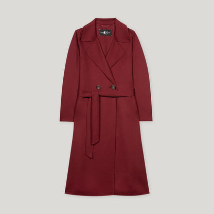 Belted Coat - Berry Red