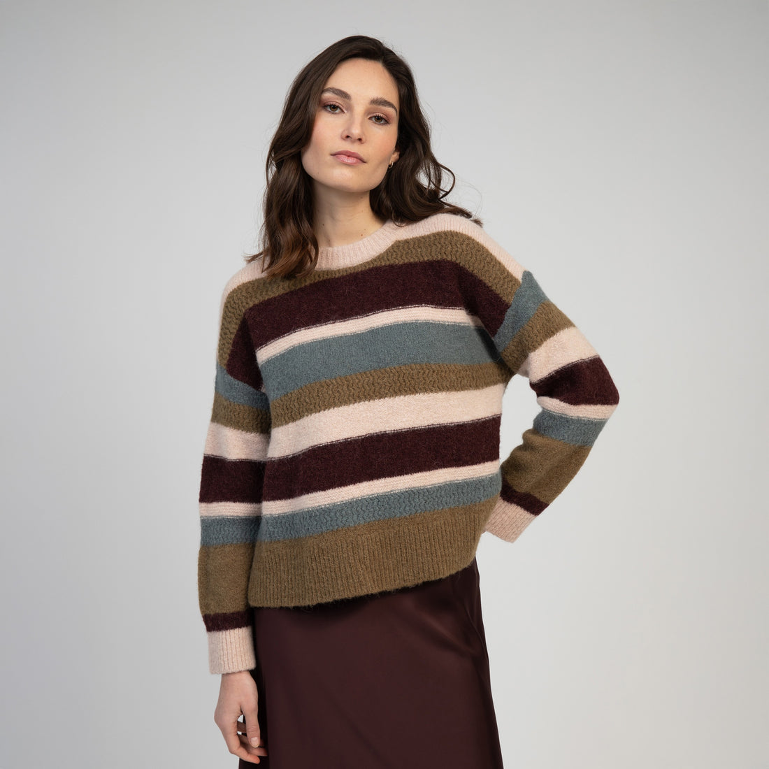 Bevian Stripe Knit - Army