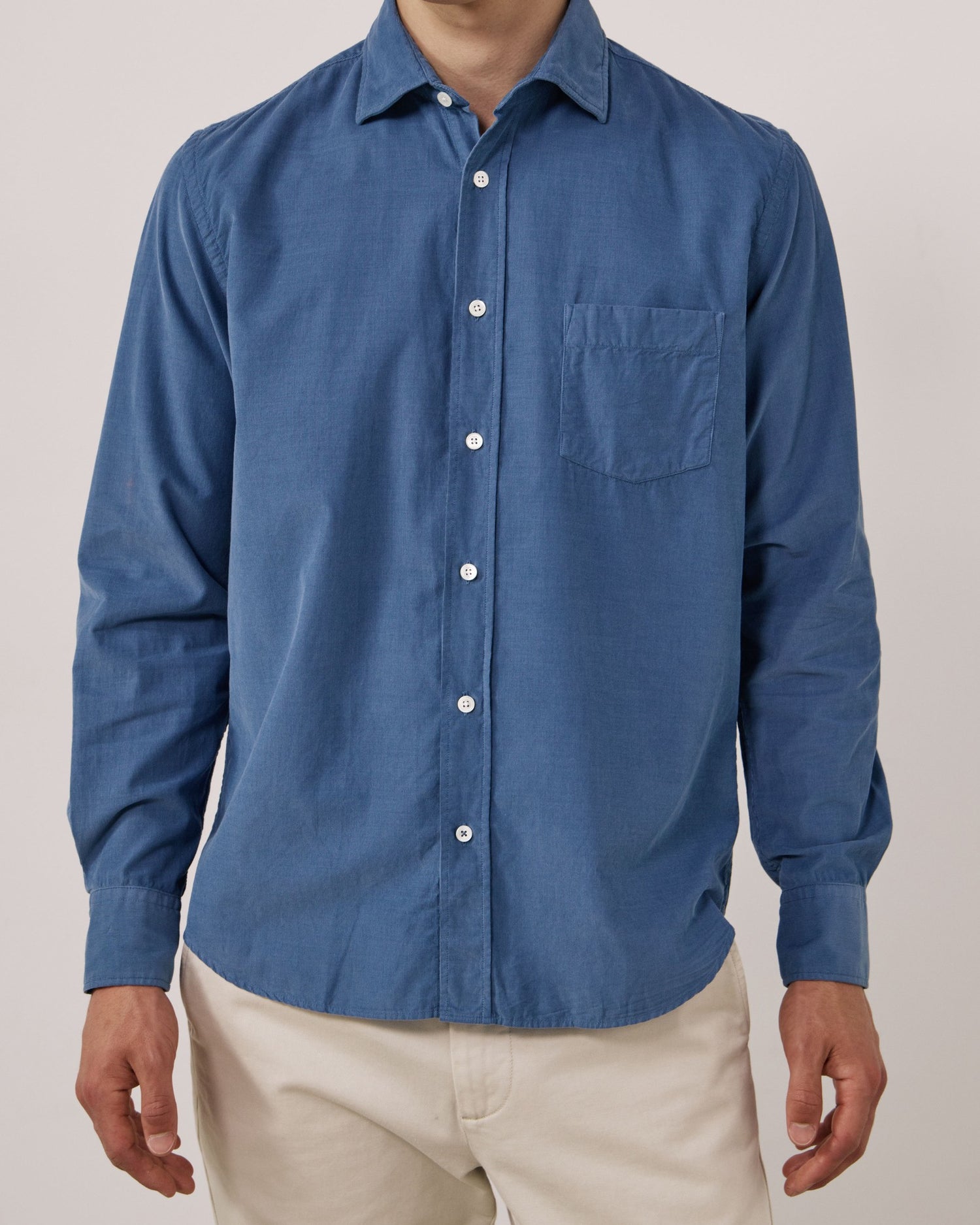 Paul Pat Fine Cord Shirt - Cobalt