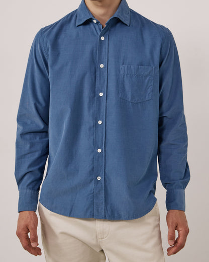 Paul Pat Fine Cord Shirt - Cobalt