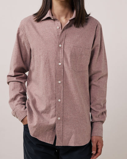 Paul Melange Flannel Shirt - Old Pink