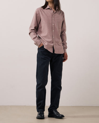 Paul Melange Flannel Shirt - Old Pink