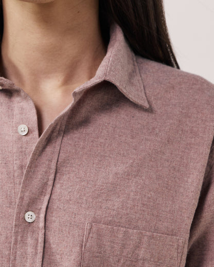 Paul Melange Flannel Shirt - Old Pink