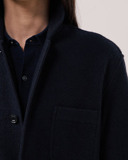 100% Wool Knitted Jacket - Navy