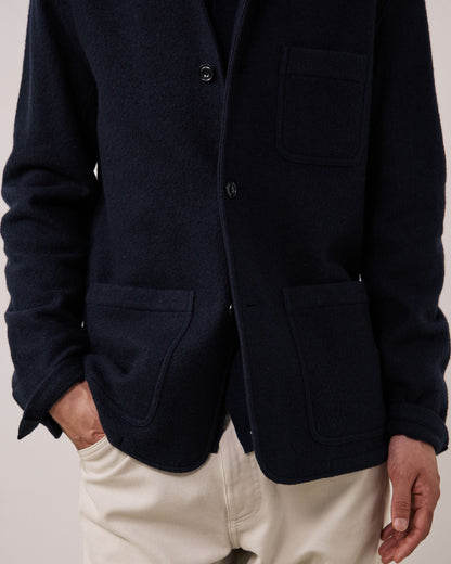 100% Wool Knitted Jacket - Navy