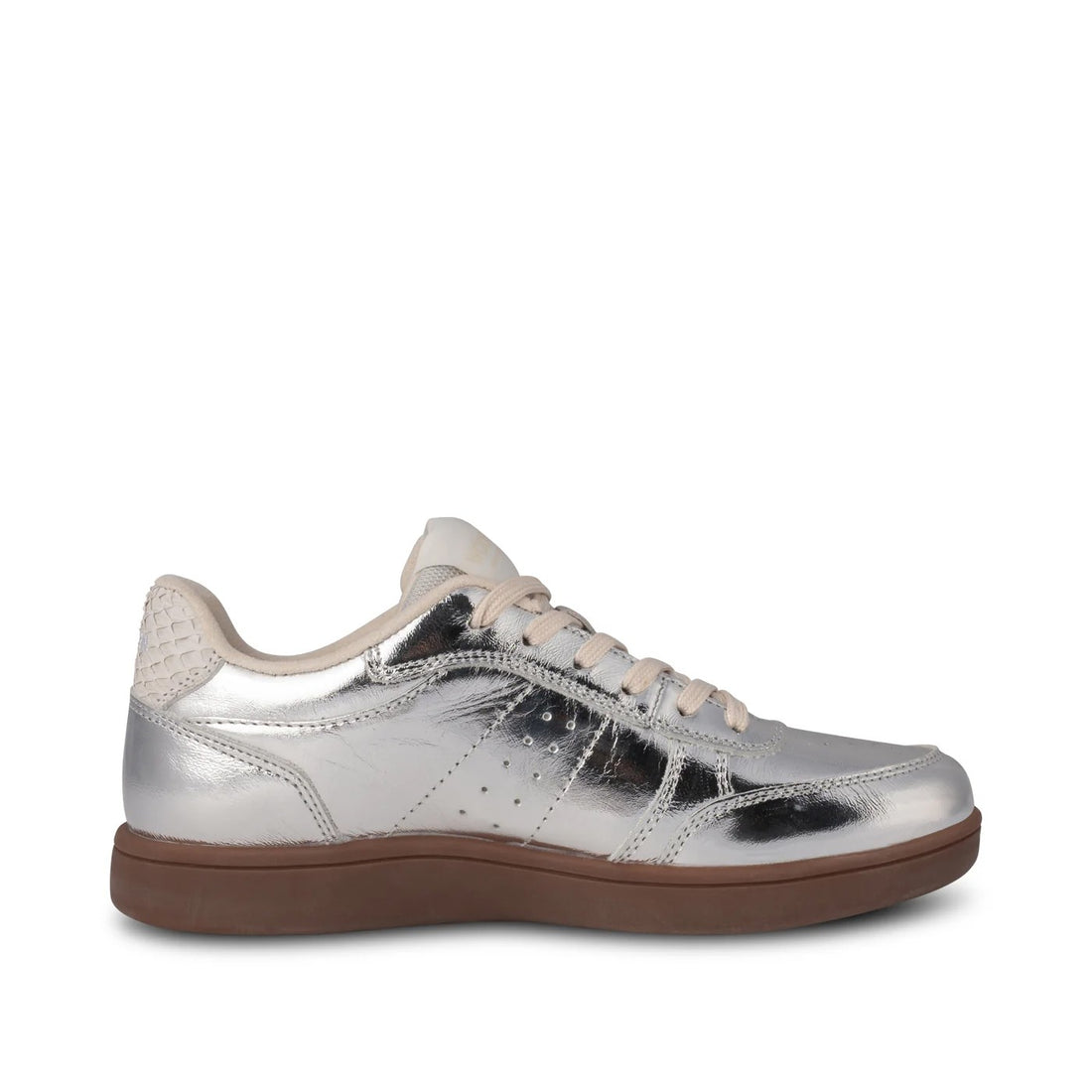 Bjork Leather Trainer - Silver