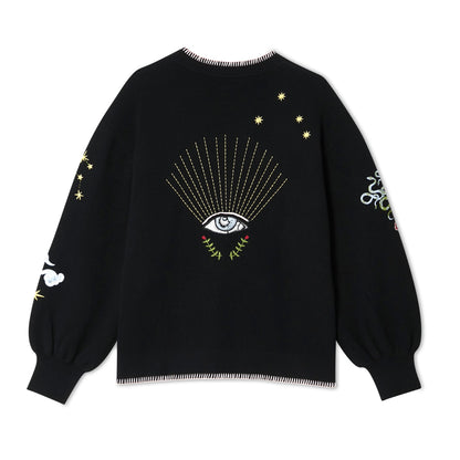 Black Night Garden Knit Cardigan - Black