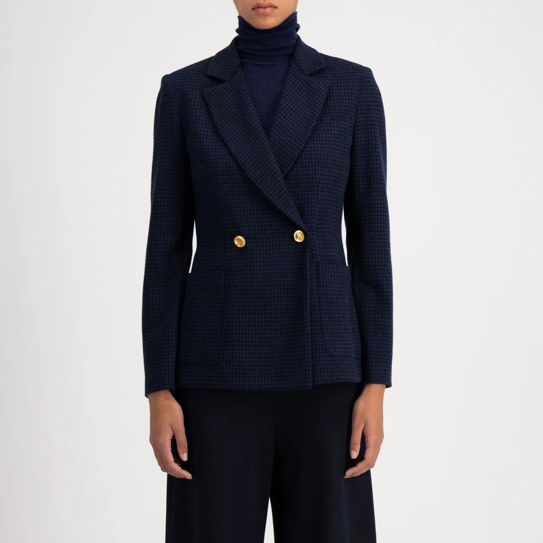 Blazer - Brown And Blue Houndstooth
