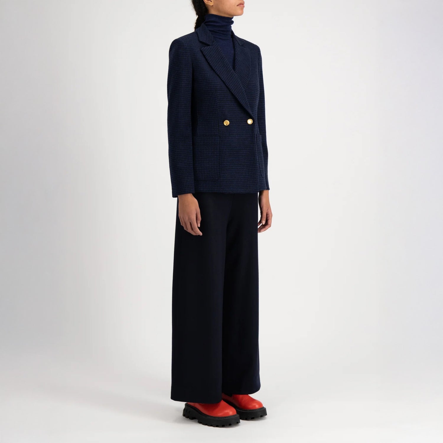 Blazer - Brown And Blue Houndstooth