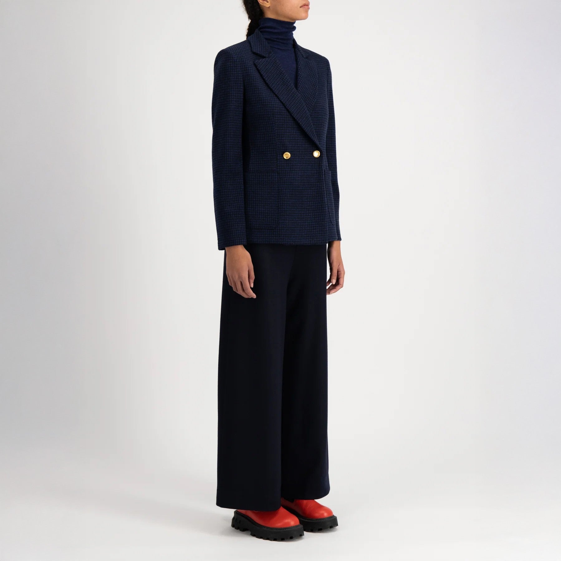 Blazer - Brown And Blue Houndstooth