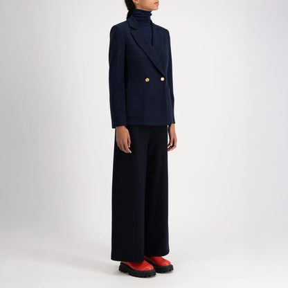 Blazer - Brown And Blue Houndstooth