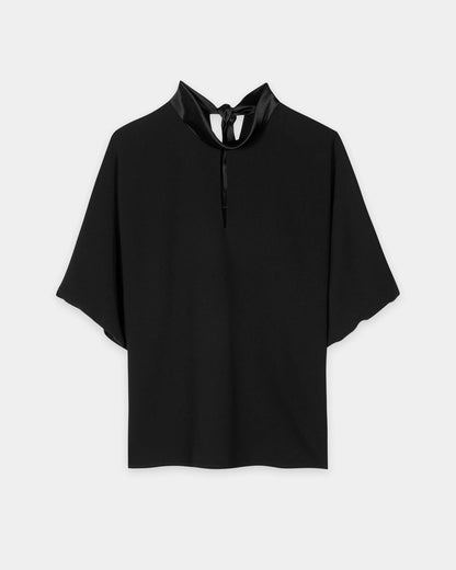 Blouse With Puff Sleeves - Deep Black