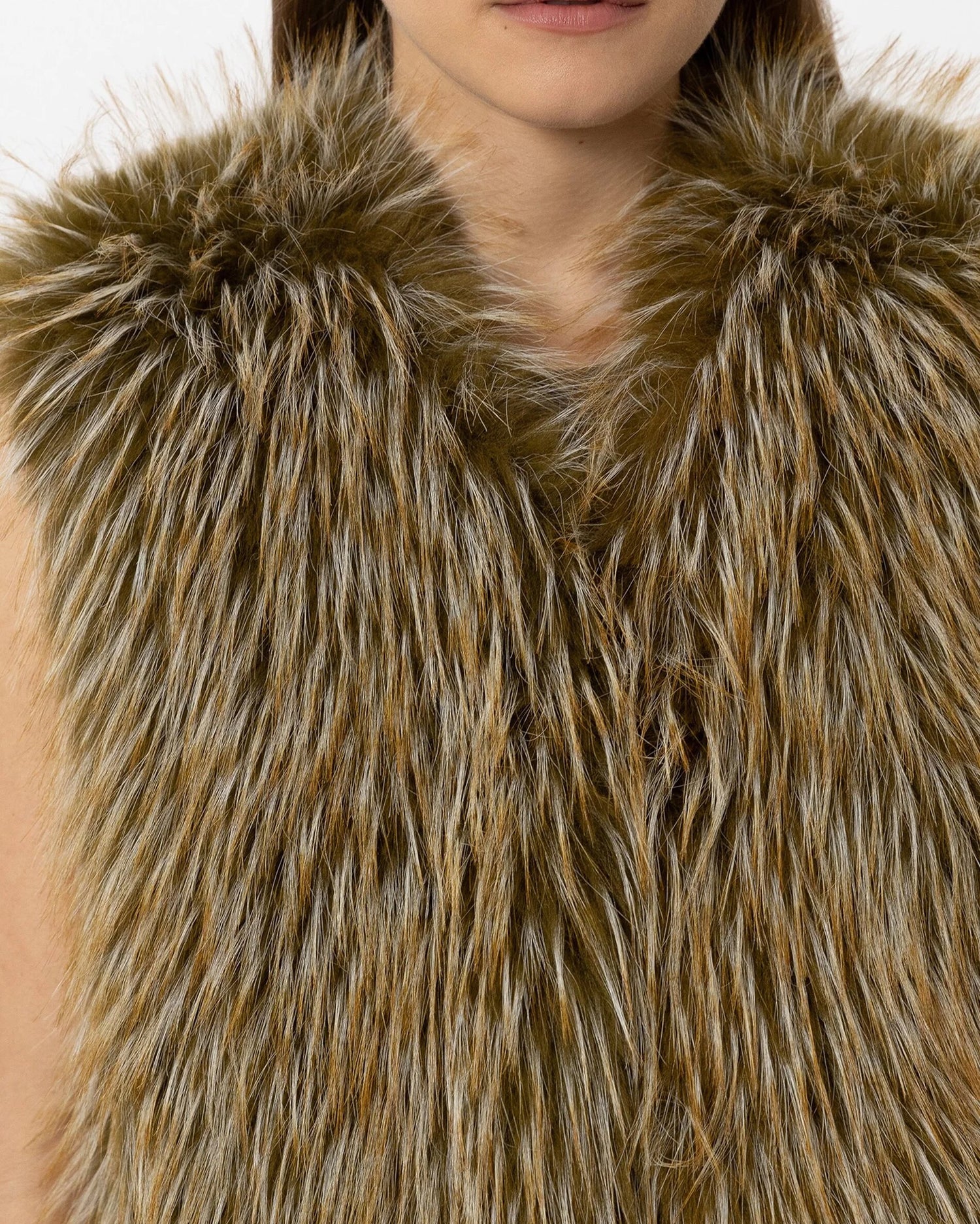 Boho Faux Fur Gilet - Olio
