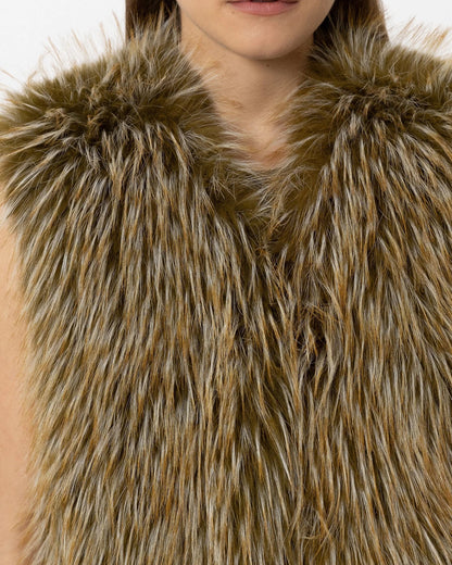 Boho Faux Fur Gilet - Olio