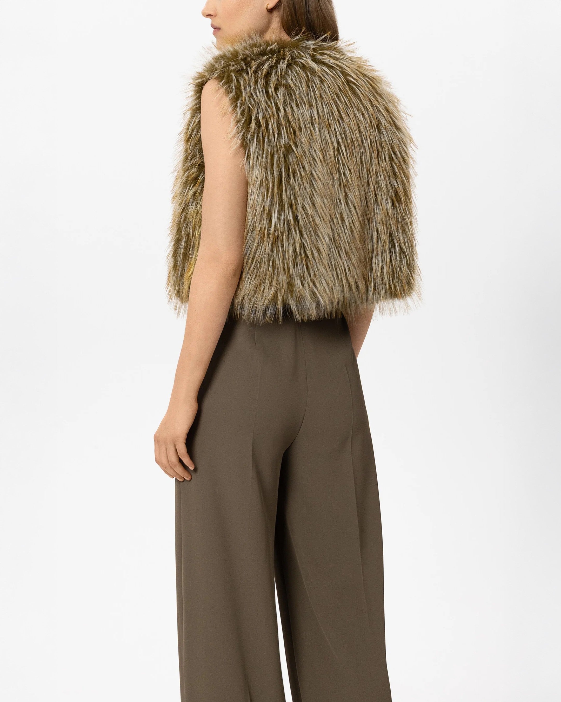 Boho Faux Fur Gilet - Olio