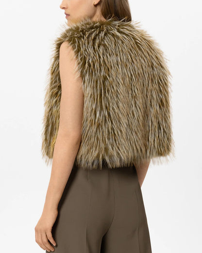 Boho Faux Fur Gilet - Olio