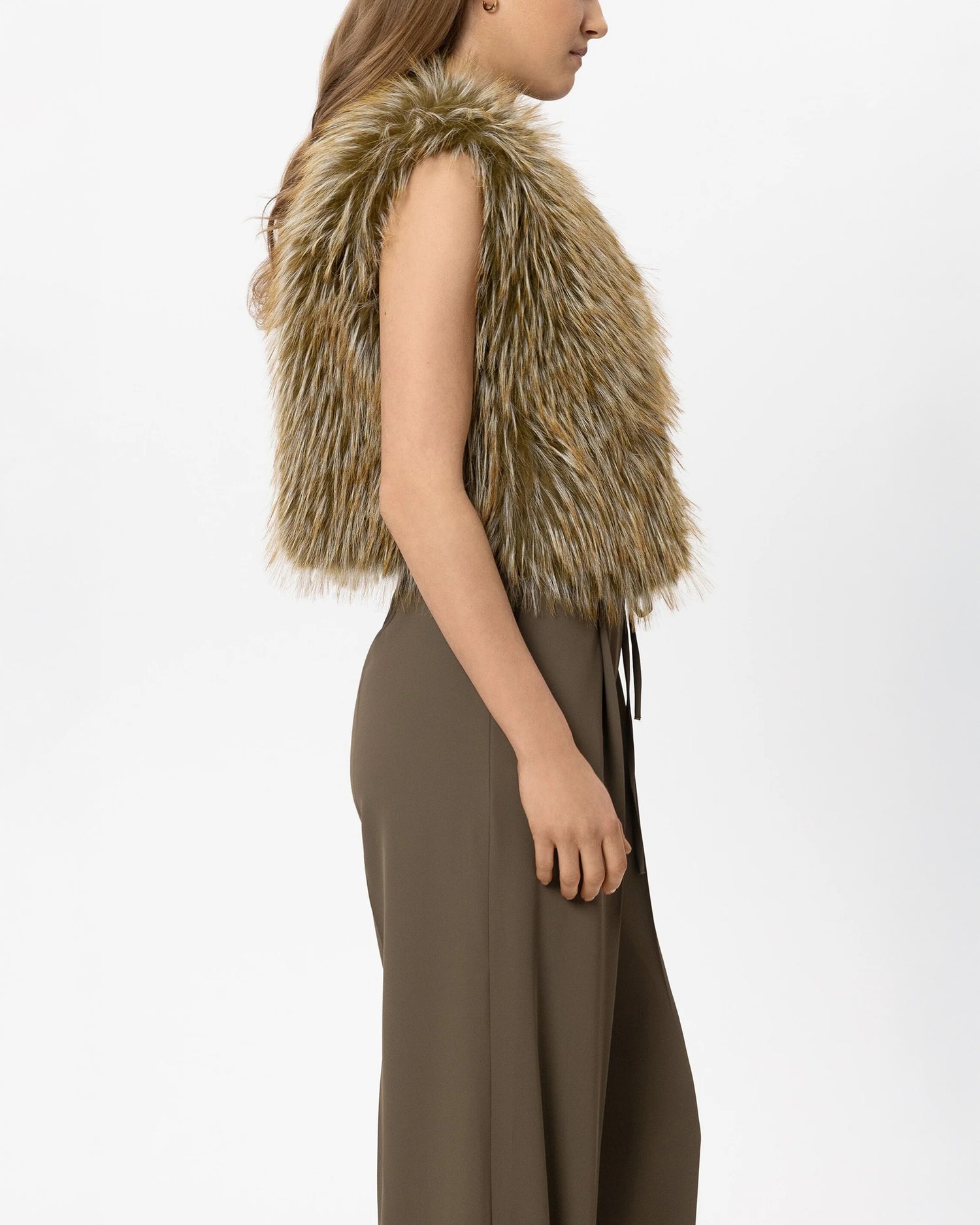 Boho Faux Fur Gilet - Olio
