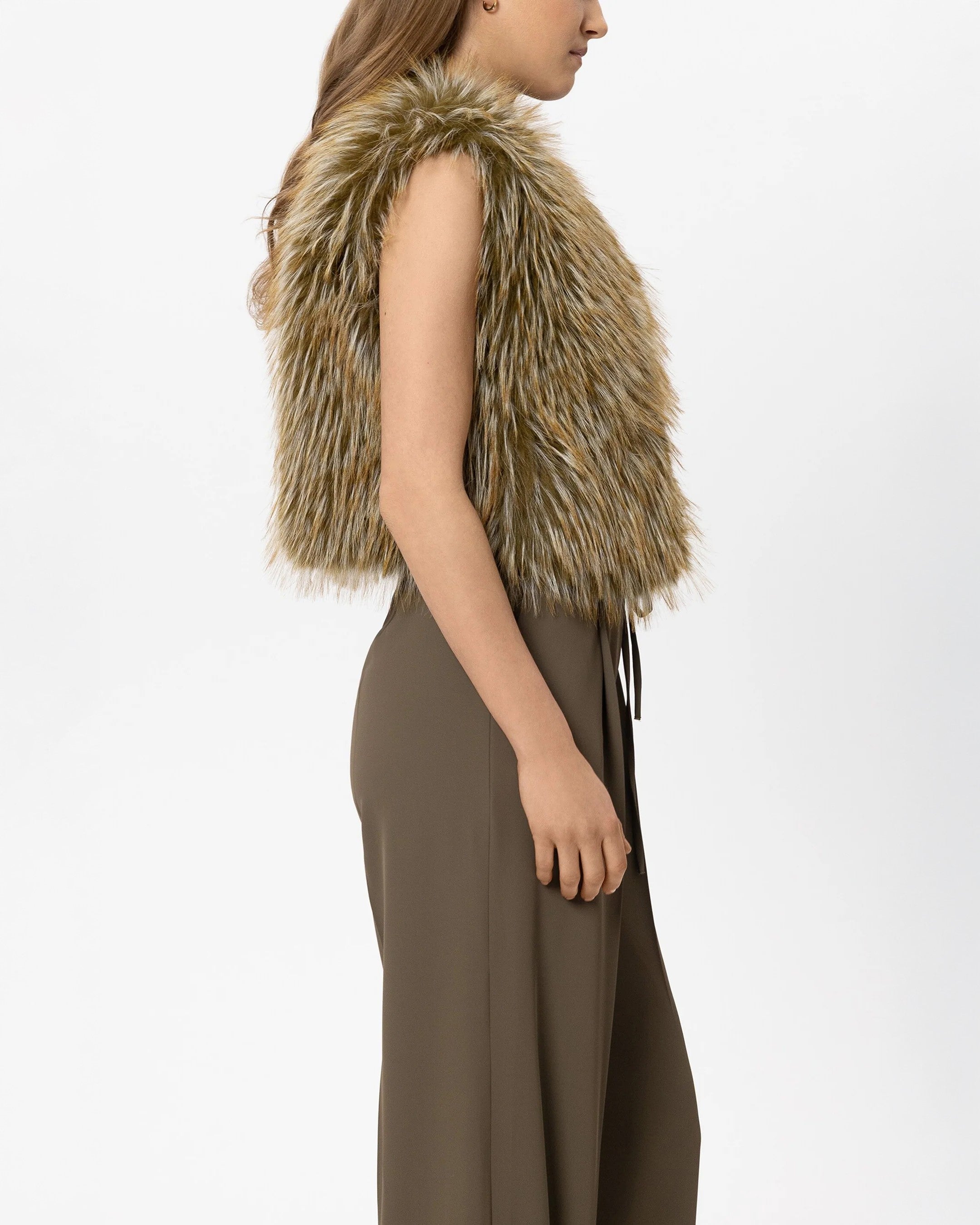 Boho Faux Fur Gilet - Olio