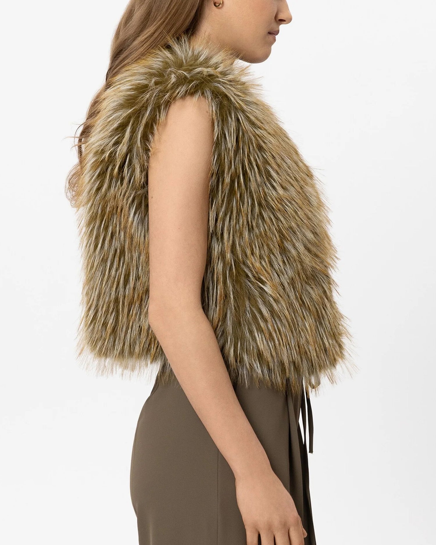 Boho Faux Fur Gilet - Olio