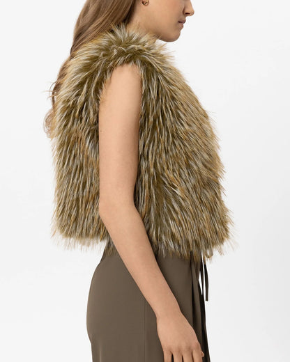 Boho Faux Fur Gilet - Olio