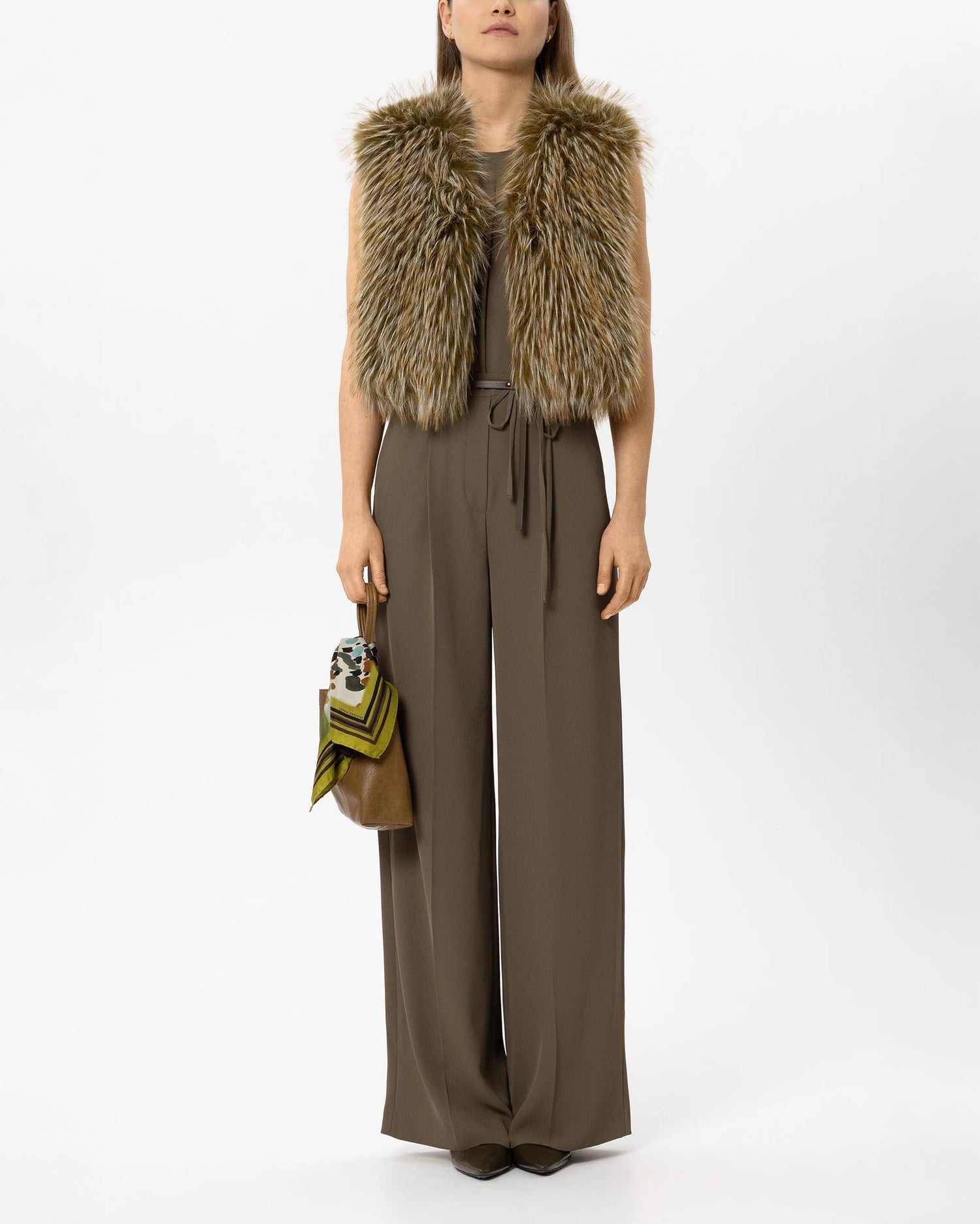 Boho Faux Fur Gilet - Olio