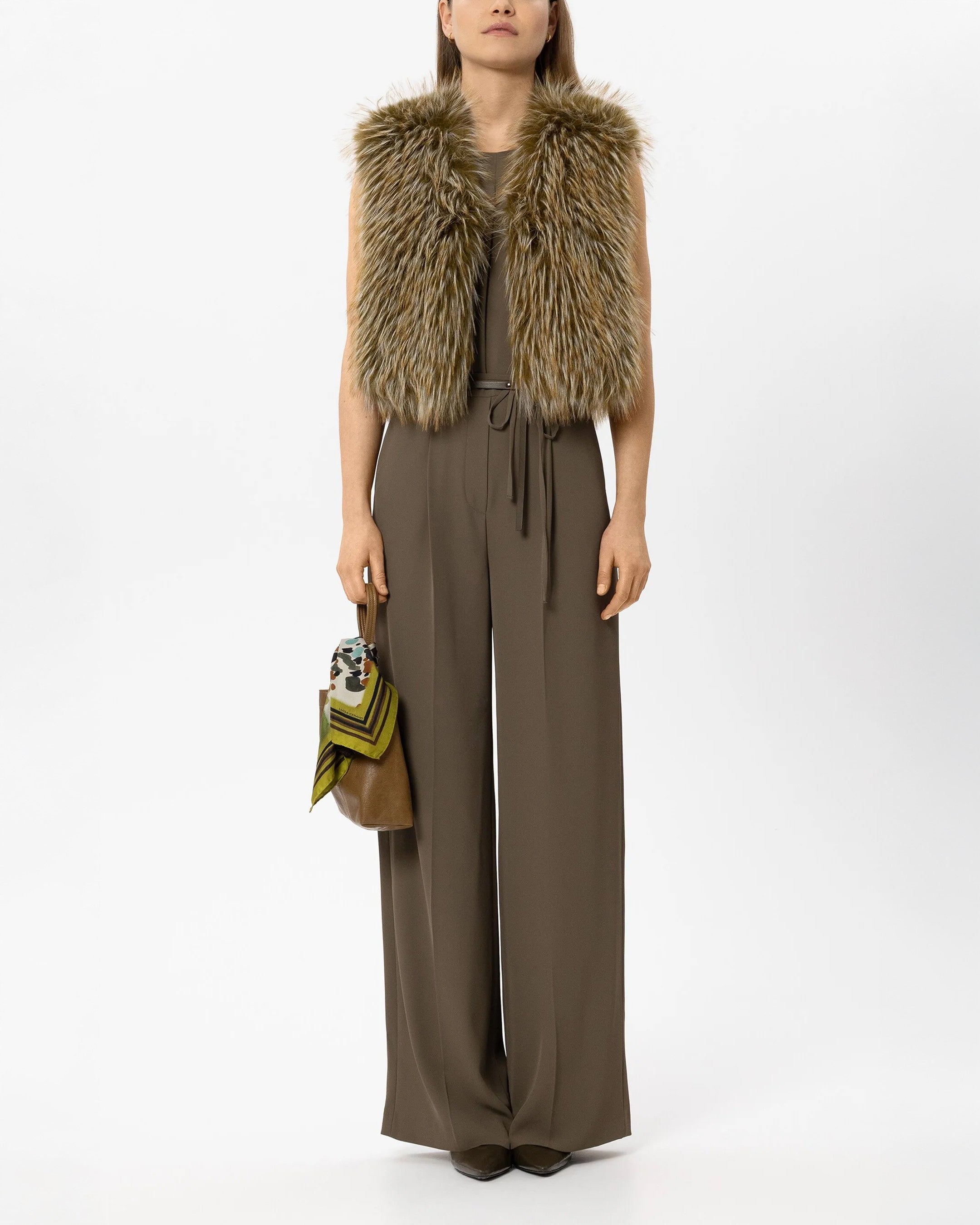 Boho Faux Fur Gilet - Olio