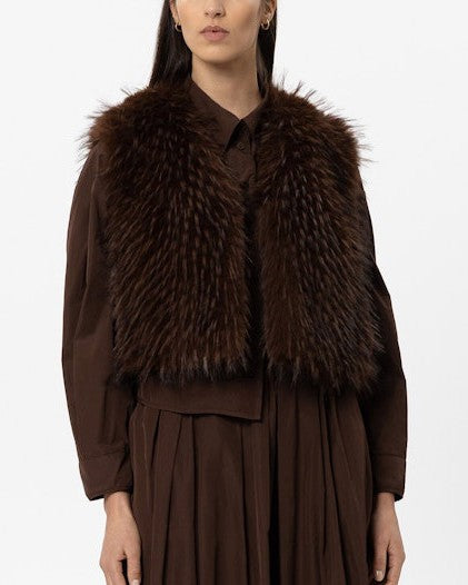 Boho Faux Fur Gilet - Marone