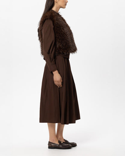 Boho Faux Fur Gilet - Marone