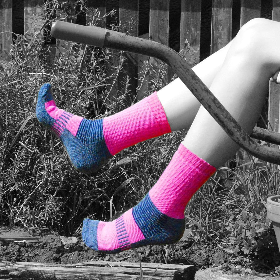 Boot Sock - Cerise/Denim