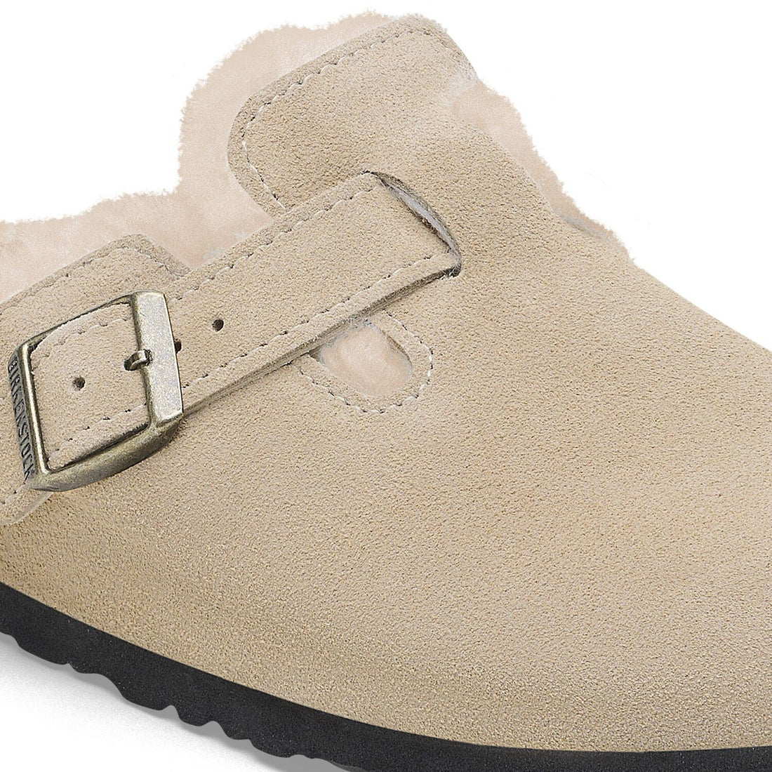 Boston Shearling Suede Leather/Fur - Taupe