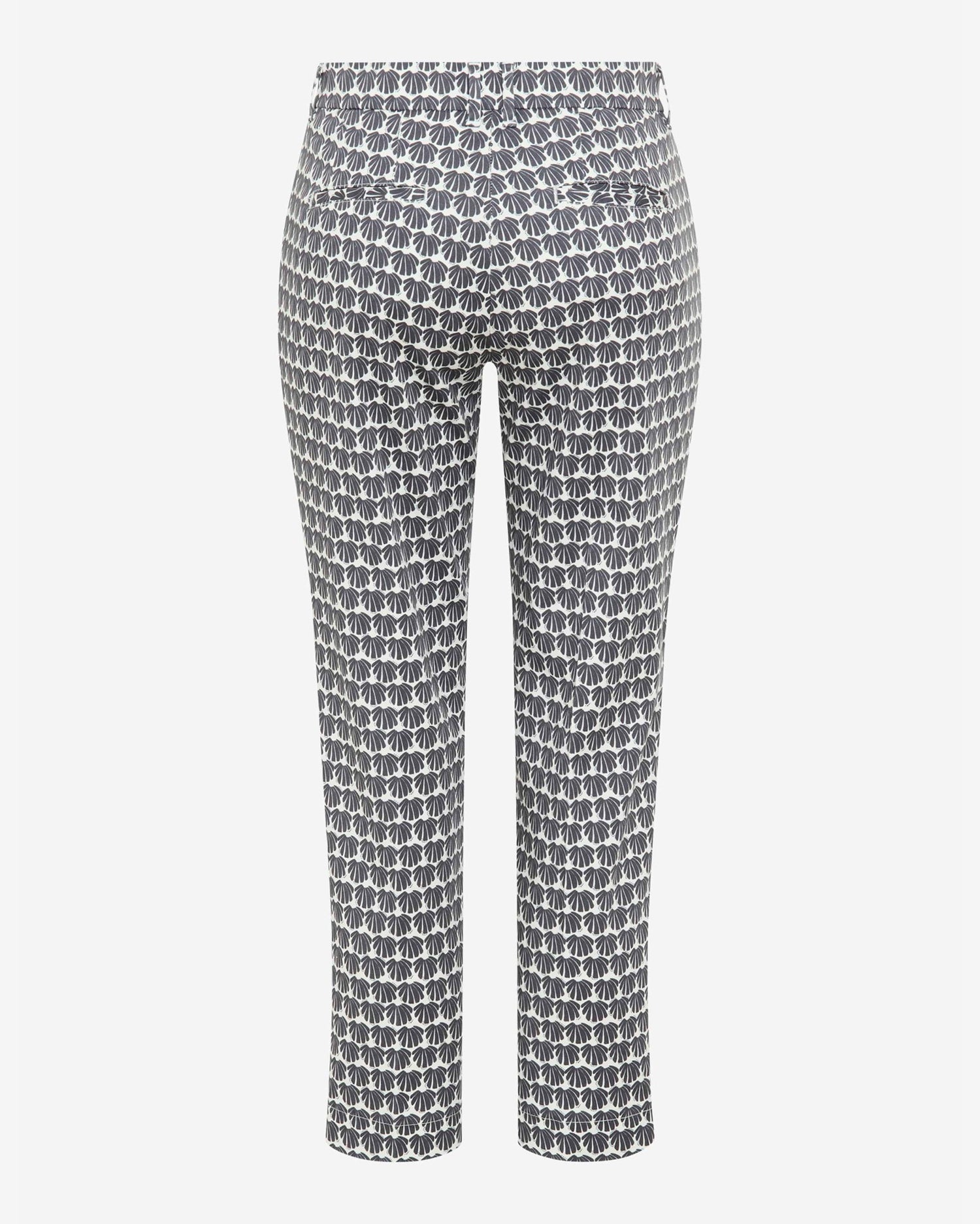 Mara Straight Leg Trousers - Navy/White Fan