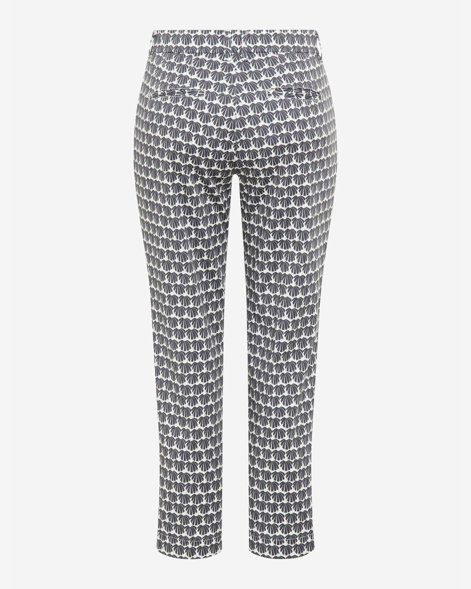 Mara Straight Leg Trousers - Navy/White Fan