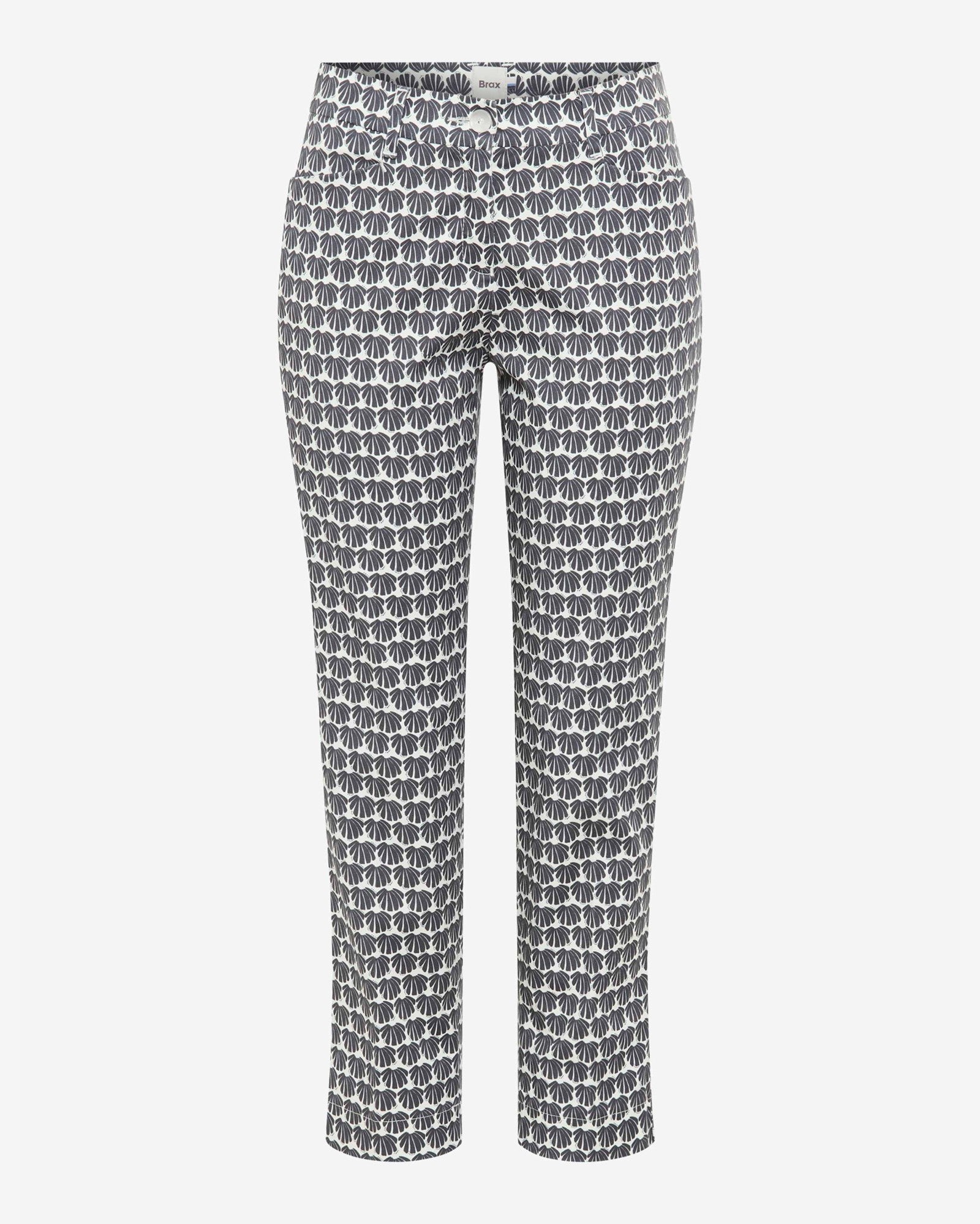 Mara Straight Leg Trousers - Navy/White Fan