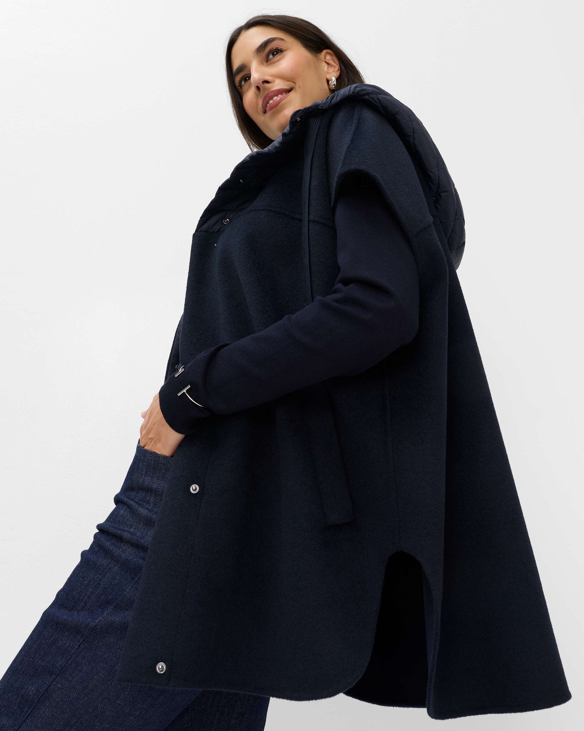 Holly Cape Jacket - Navy