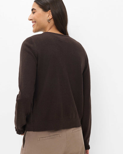 Anne Merino Cashmere Cardigan - Brown