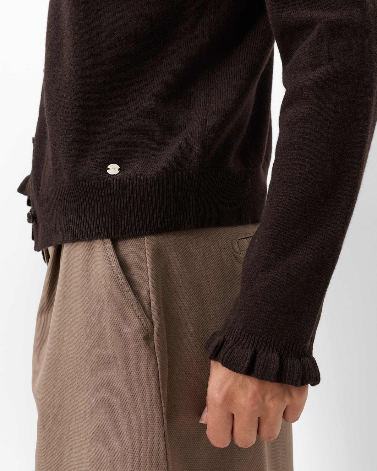 Anne Merino Cashmere Cardigan - Brown