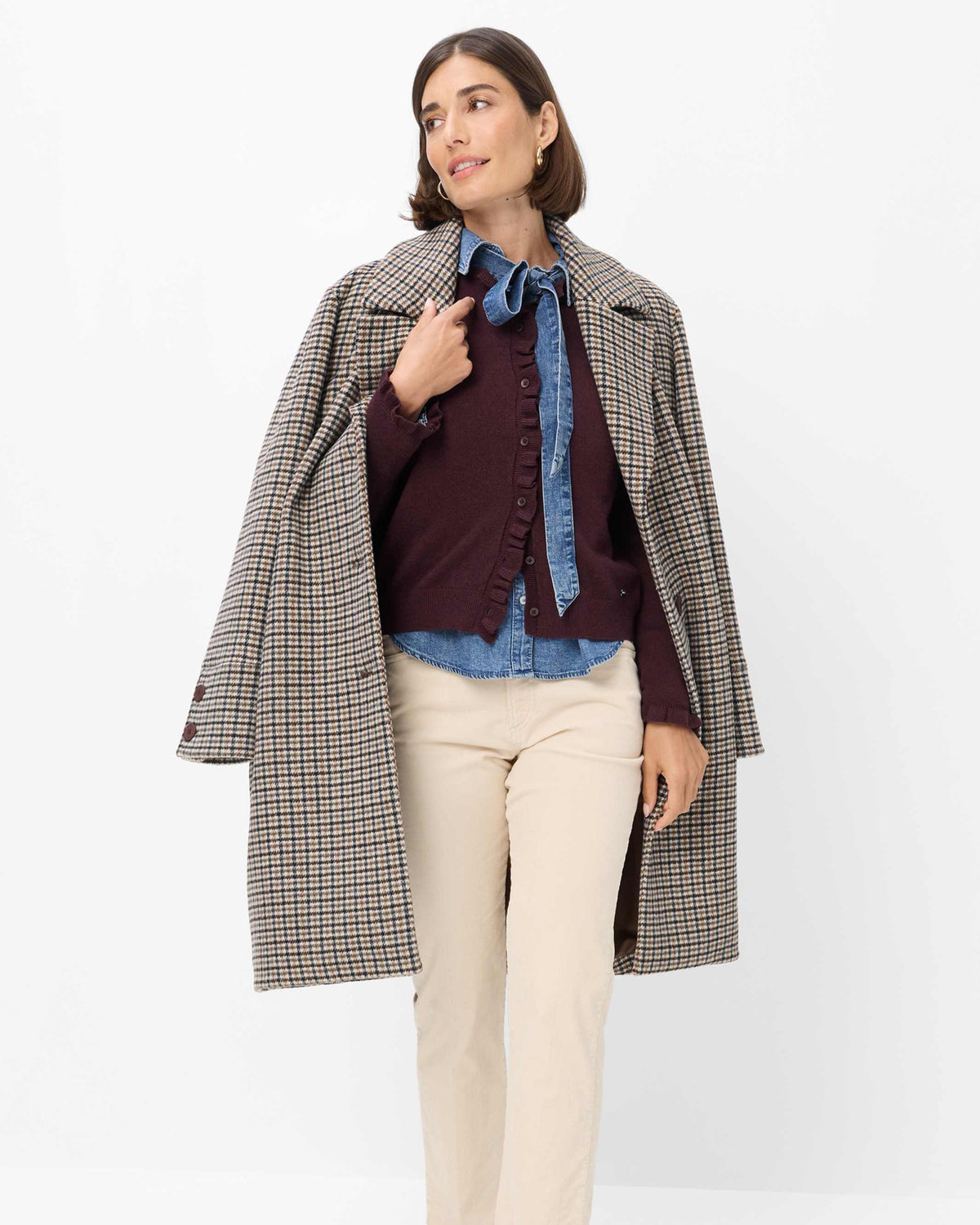 Anne Merino Cashmere Cardigan - Blackberry Biolet