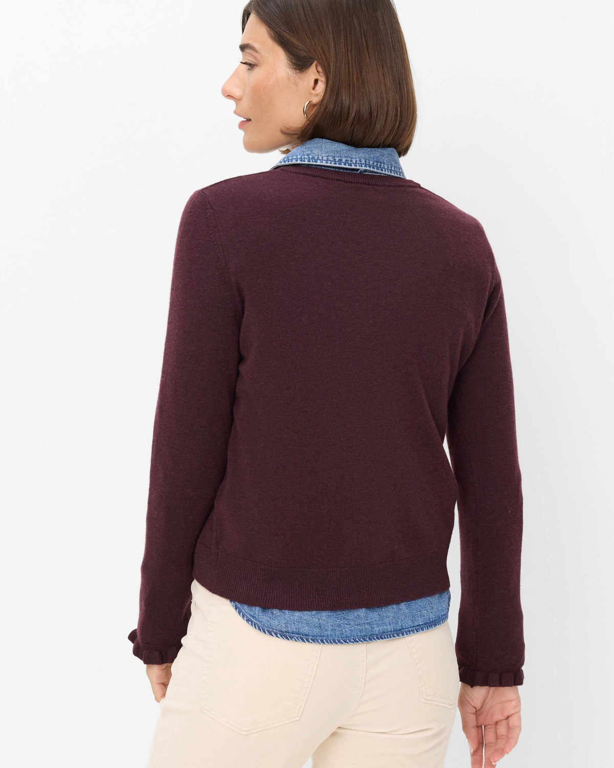 Anne Merino Cashmere Cardigan - Blackberry Biolet