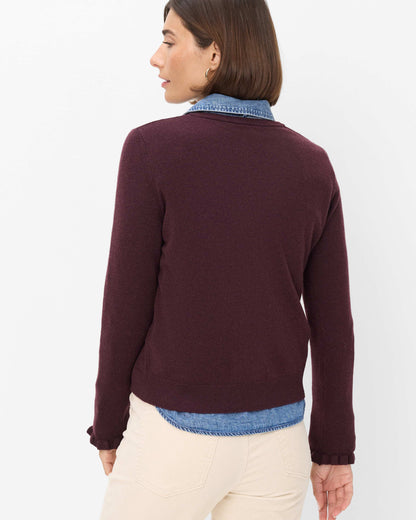 Anne Merino Cashmere Cardigan - Blackberry Biolet