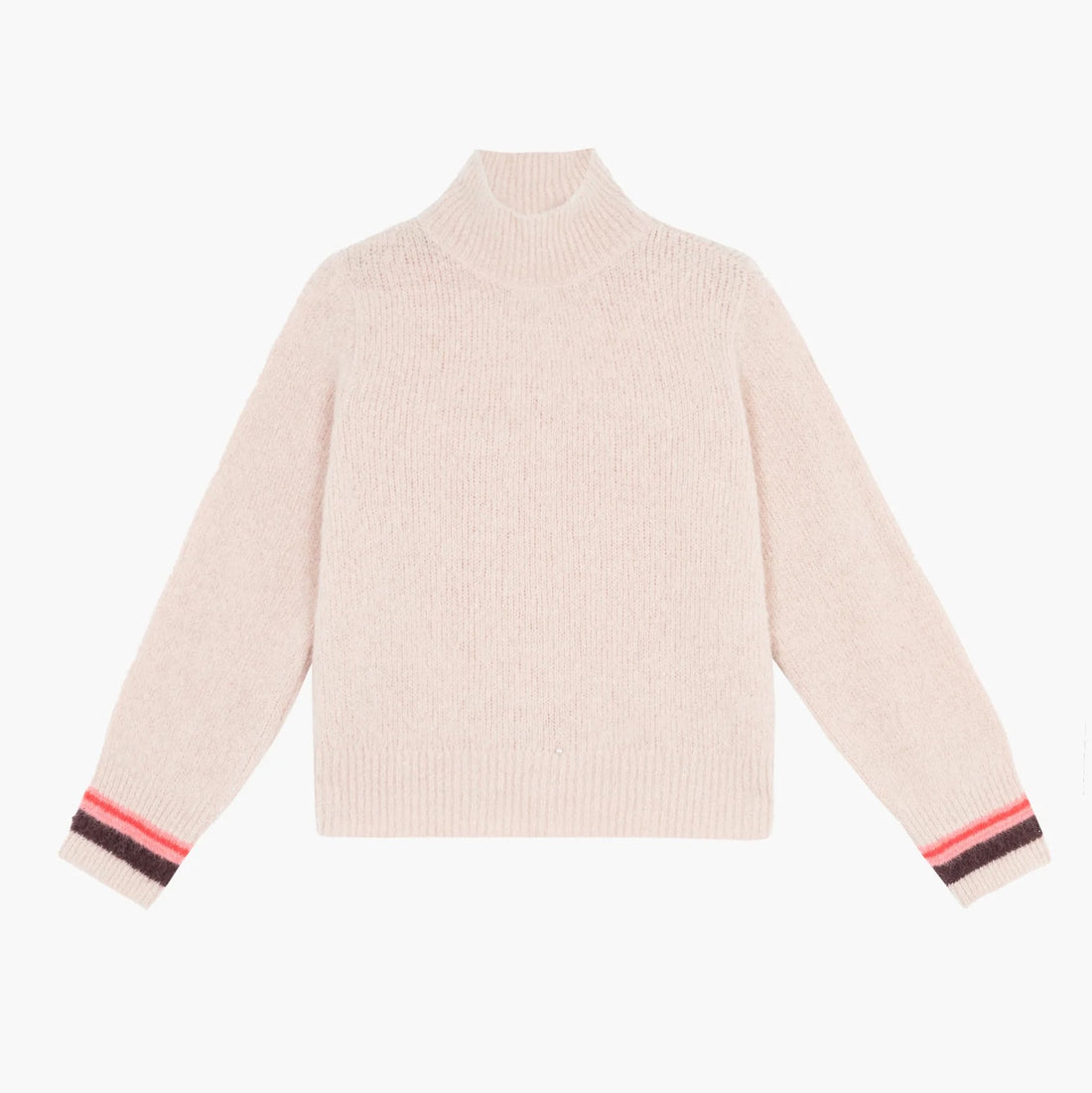 Bregan Stripe Trim Turtle Neck - Shell