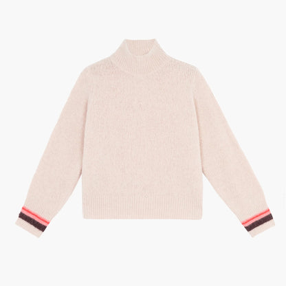 Bregan Stripe Trim Turtle Neck - Shell