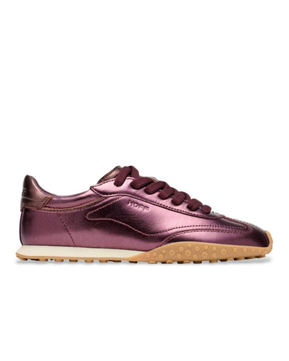 Bridge Metallic Trainer - Burgundy