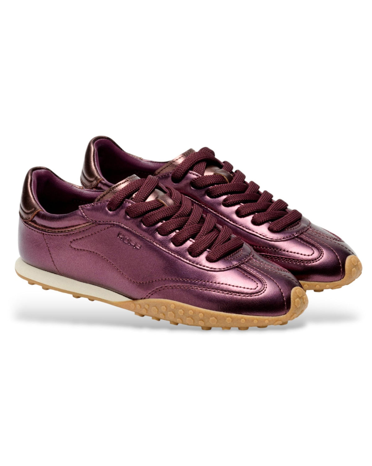 Bridge Metallic Trainer - Burgundy