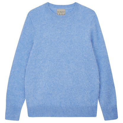 Brushed Crew Jumper - Azure